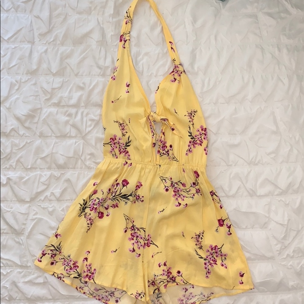 Yellow, Floral Romper